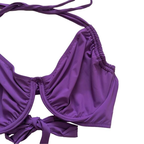Seatop Bikini Top Swim Purple Halter Neck Underwire Adjustable Bikini Top Size H - Picture 9 of 13